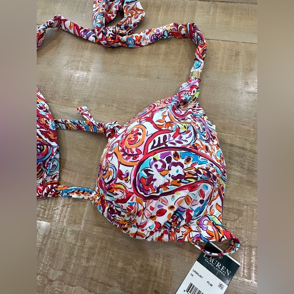 Lauren Ralph Lauren mystic paisley plum bikini nwt swim top and bottom - Picture 11 of 16